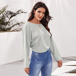 Women's Solid Back Knot Long Sleeve
