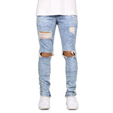 Men Simple Ripped Jeans