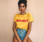 HONEY Print Casual T Shirt