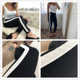 White Side Striped Ankle Skinny Jeans